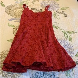 Red lace dress